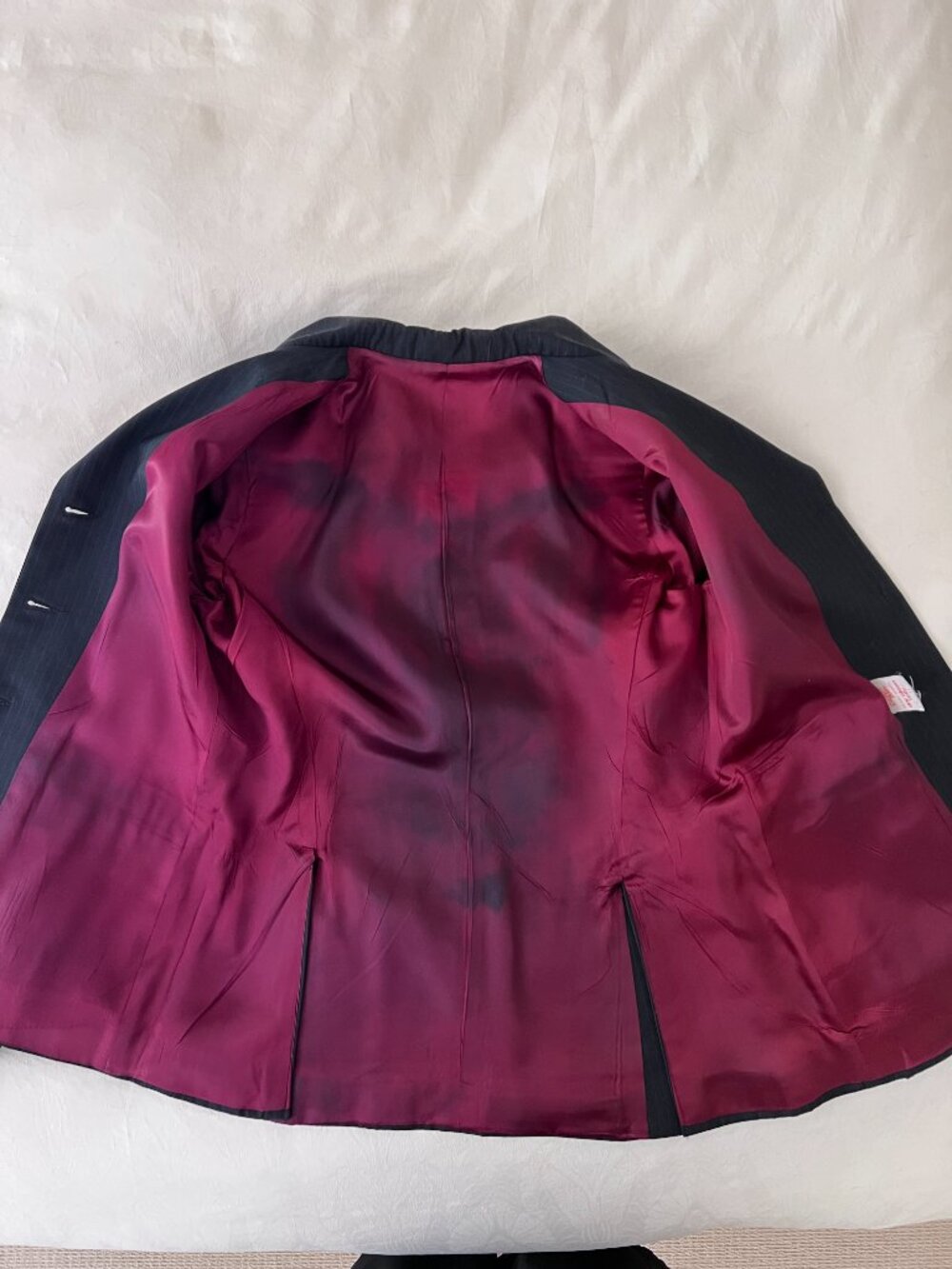 Women's Equestrian Hunt Coat Navy Blue with Light Blue Pinstripe Size 14 - Picture 7 of 12